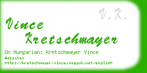 vince kretschmayer business card